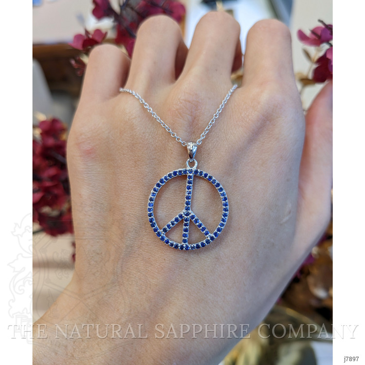 1.70 Ct. Blue Sapphire Accent Stones Pendant, Silver