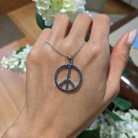 1.70 Ct. Blue Sapphire Accent Stones Pendant, Silver Life Style