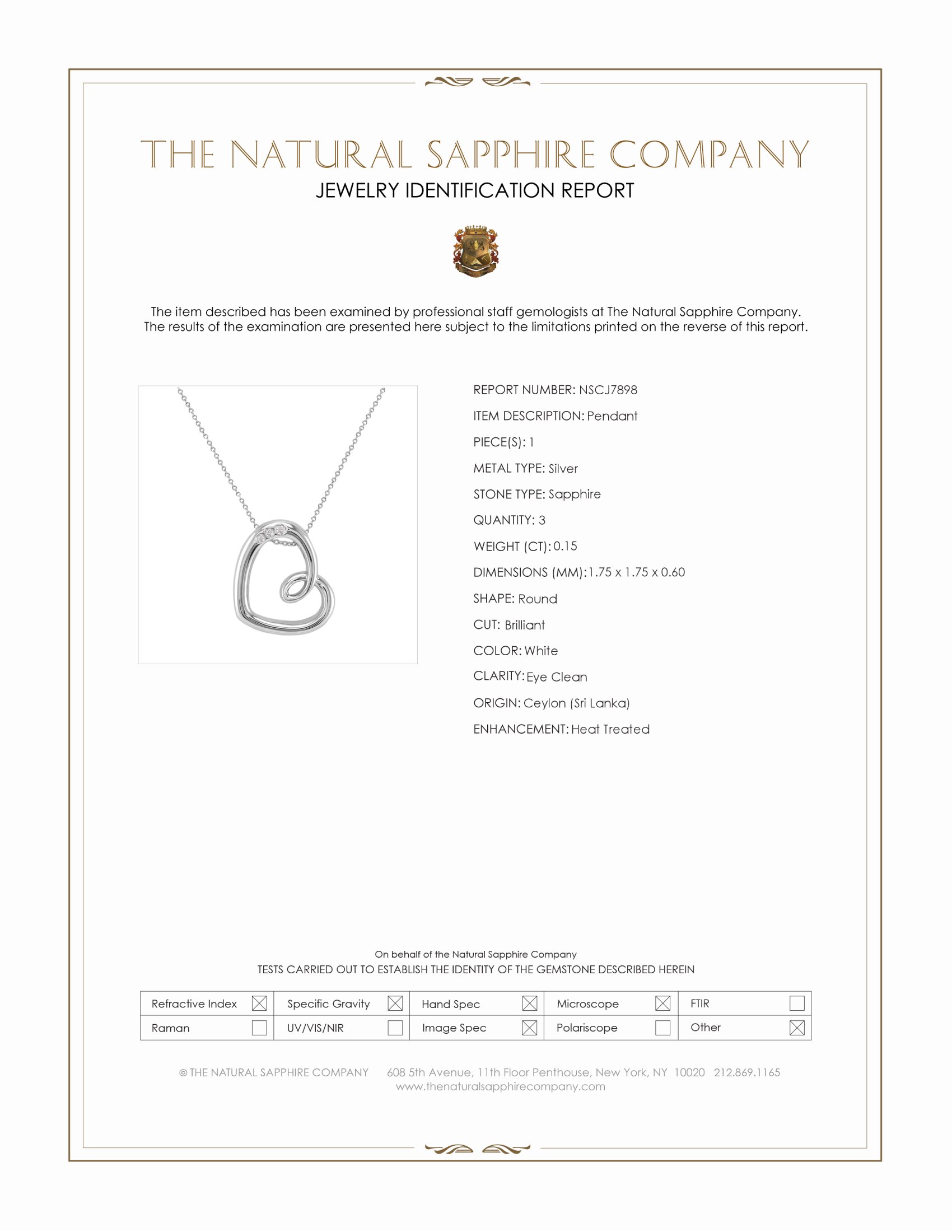 0.15 Ct. White Sapphire Accent Stones Pendant, Silver