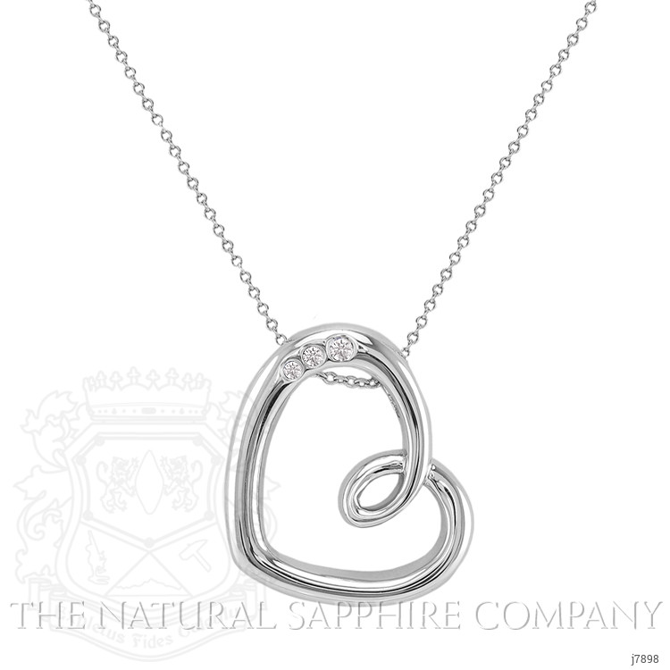 0.15 Ct. White Sapphire Accent Stones Pendant, Silver