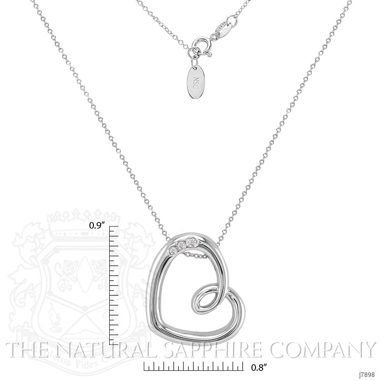 0.15 Ct. White Sapphire Accent Stones Pendant, Silver