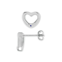 0.02&nbsp;Ct.Tw.Total Carat Weight Blue Sapphire Studs Earrings, Silver Image