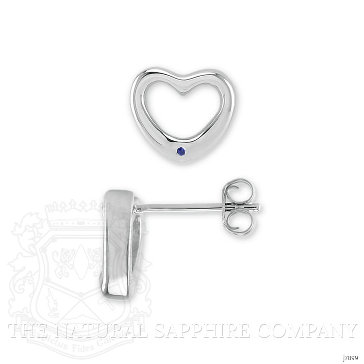 0.02 Ct.Tw. Blue Sapphire Studs Earrings, Silver