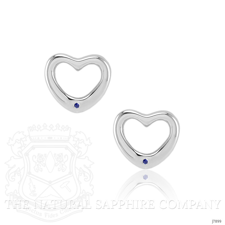 0.02 Ct.Tw. Blue Sapphire Studs Earrings, Silver