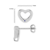 0.02 Ct.Tw. Blue Sapphire Studs Earrings, Silver Image