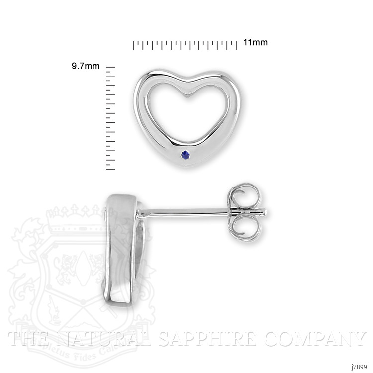 0.02 Ct.Tw. Blue Sapphire Studs Earrings, Silver