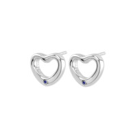 0.02 Ct.Tw. Blue Sapphire Studs Earrings, Silver Image