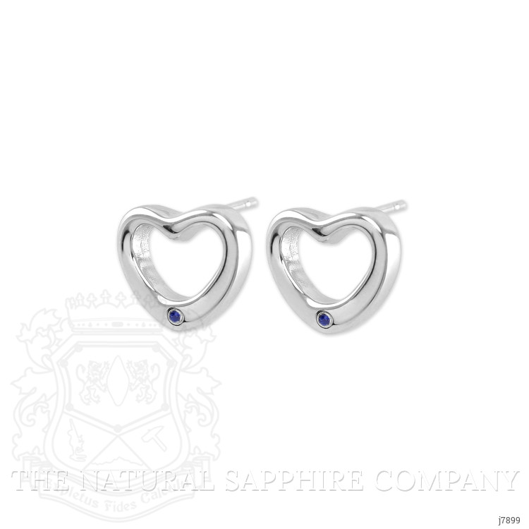 0.02 Ct.Tw. Blue Sapphire Studs Earrings, Silver