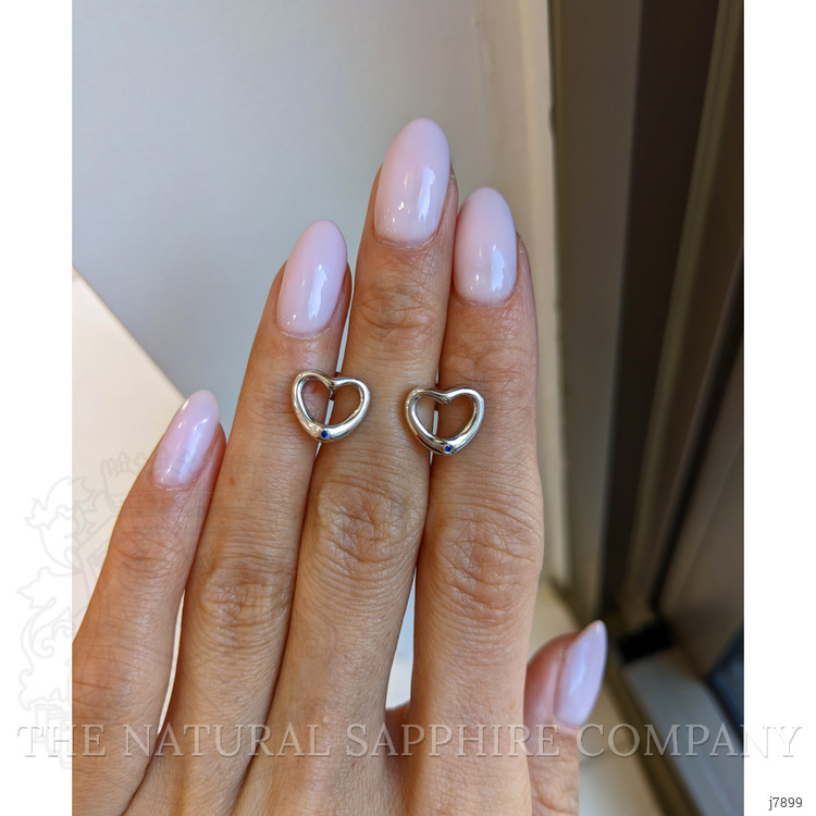 0.02 Ct.Tw. Blue Sapphire Studs Earrings, Silver