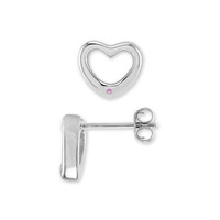 0.02&nbsp;Ct.Tw.Total Carat Weight Pink Sapphire Studs Earrings, Silver Image