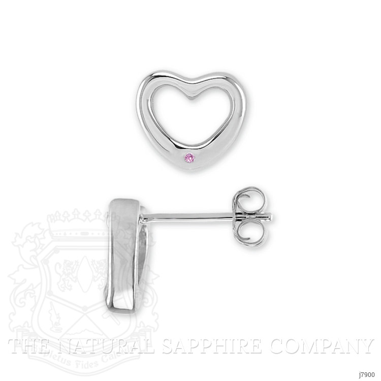 0.02 Ct.Tw. Pink Sapphire Studs Earrings, Silver