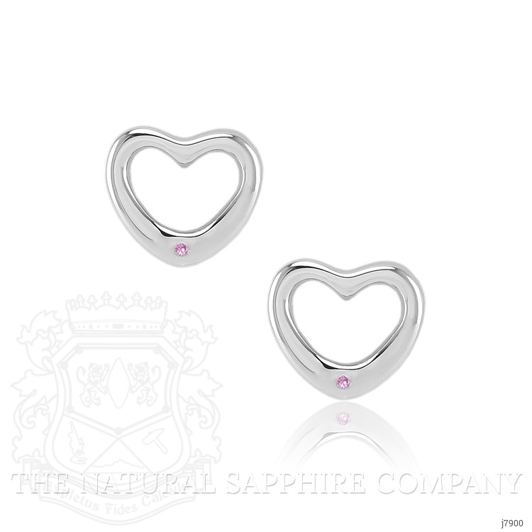 0.02 Ct.Tw. Pink Sapphire Studs Earrings, Silver