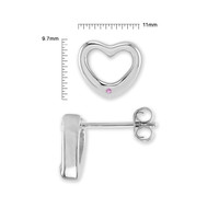 0.02 Ct.Tw.Total Carat Weight Pink Sapphire Studs Earrings, Silver Image