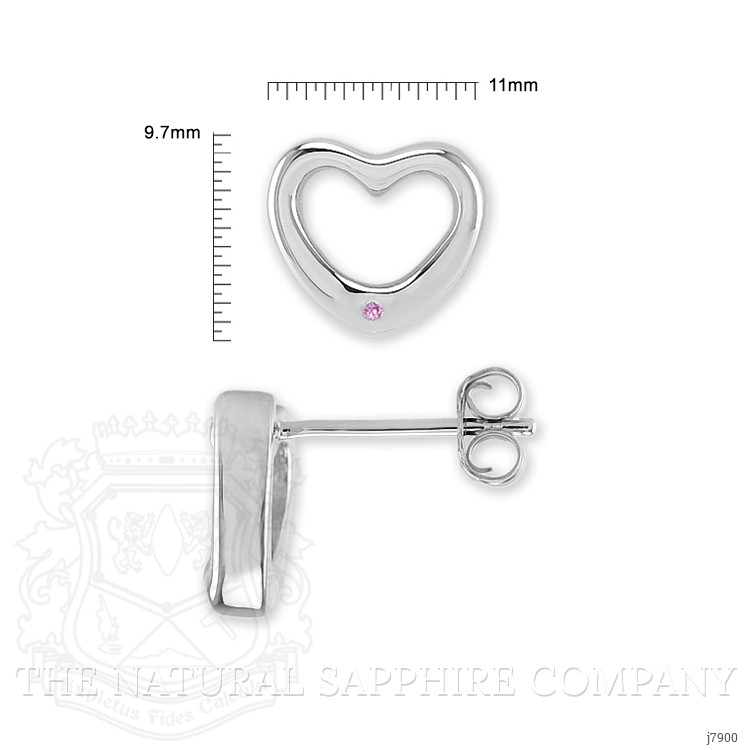 0.02 Ct.Tw. Pink Sapphire Studs Earrings, Silver