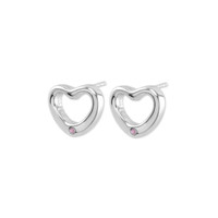 0.02 Ct.Tw.Total Carat Weight Pink Sapphire Studs Earrings, Silver Image