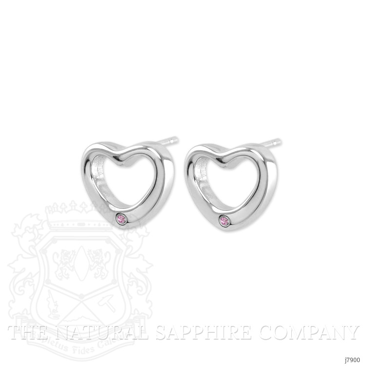 0.02 Ct.Tw. Pink Sapphire Studs Earrings, Silver