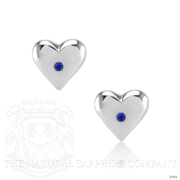 0.04 Ct.Tw. Blue Sapphire Studs Earrings, Silver