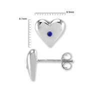 0.04&nbsp;Ct.Tw.Total Carat Weight Blue Sapphire Studs Earrings, Silver Image