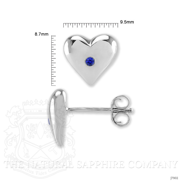 0.04 Ct.Tw. Blue Sapphire Studs Earrings, Silver