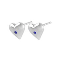 0.04&nbsp;Ct.Tw.Total Carat Weight Blue Sapphire Studs Earrings, Silver Image