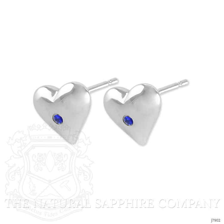 0.04 Ct.Tw. Blue Sapphire Studs Earrings, Silver