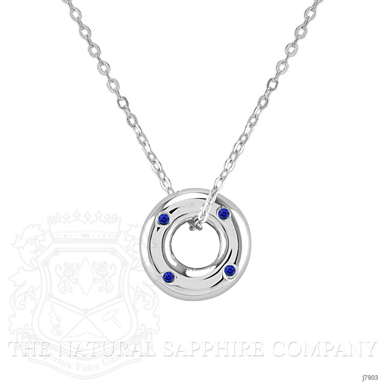 0.08 Ct. Blue Sapphire Accent Stones Pendant, Silver