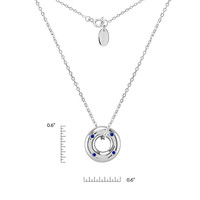 0.08 Ct. Blue Sapphire Accent Stones Pendant, Silver Image