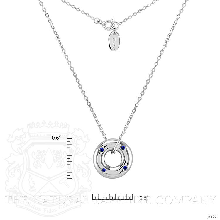 0.08 Ct. Blue Sapphire Accent Stones Pendant, Silver