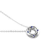 0.08 Ct. Blue Sapphire Accent Stones Pendant, Silver Image