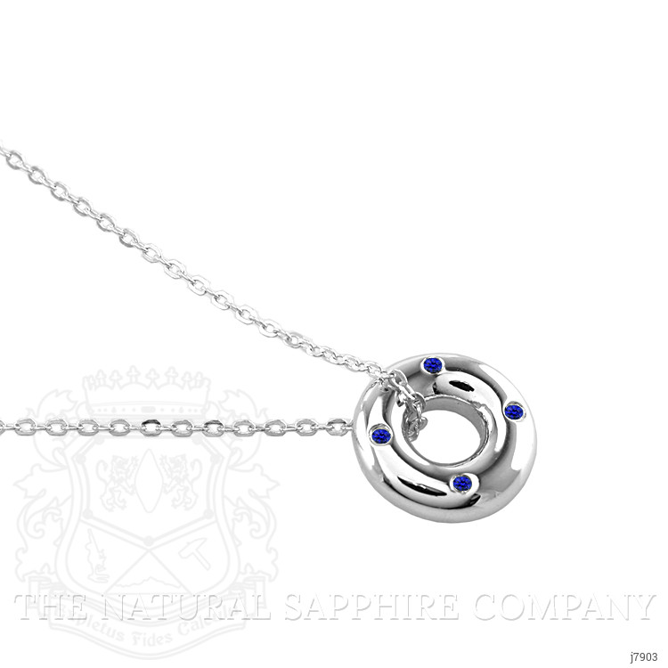 0.08 Ct. Blue Sapphire Accent Stones Pendant, Silver
