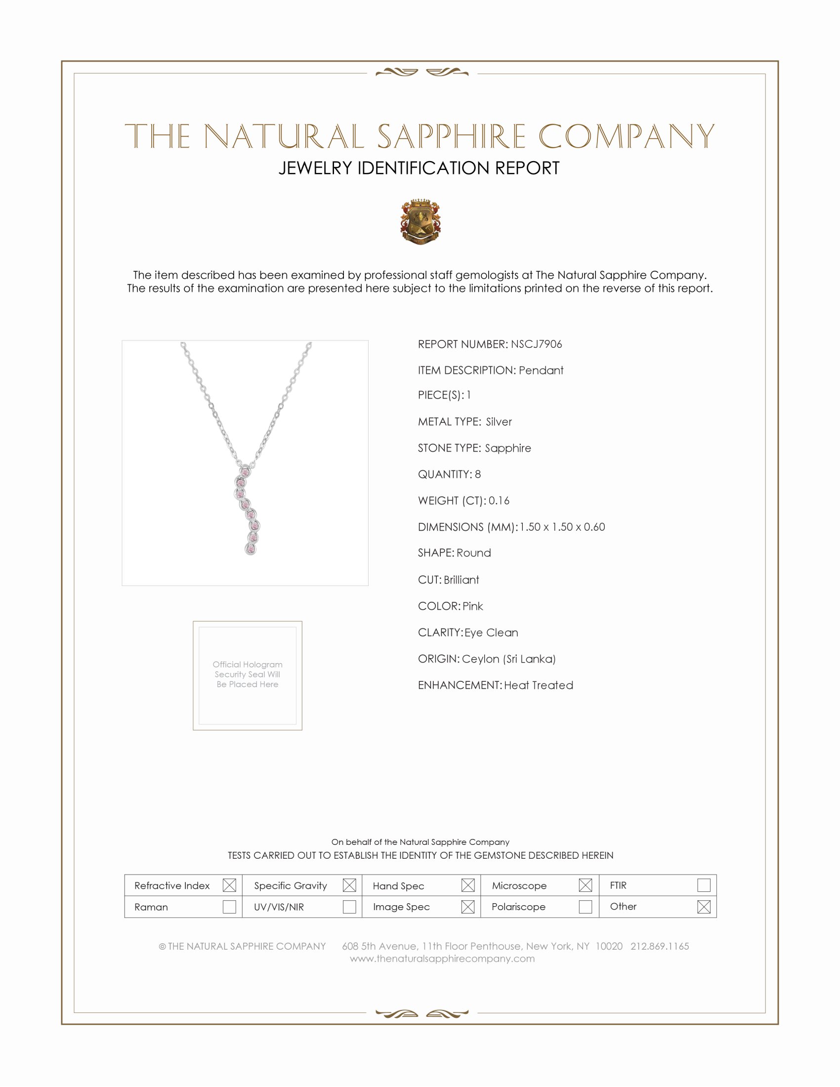 0.16 Ct. Pink Sapphire Accent Stones Pendant, Silver