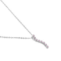 0.16 Ct. Pink Sapphire Accent Stones Pendant, Silver Image