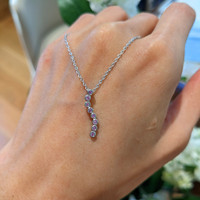 0.16 Ct. Pink Sapphire Accent Stones Pendant, Silver Life Style