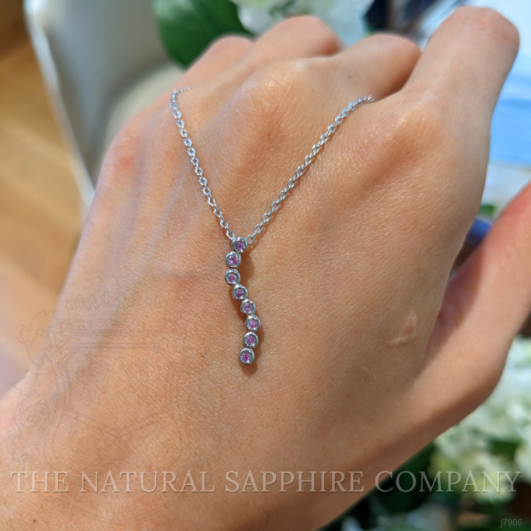 0.16 Ct. Pink Sapphire Accent Stones Pendant, Silver