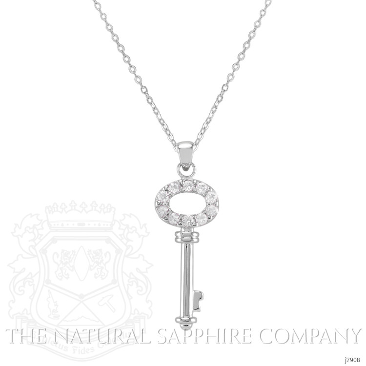 0.40 Ct. White Sapphire Accent Stones Pendant, Silver