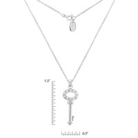 0.40 Ct. White Sapphire Accent Stones Pendant, Silver Image