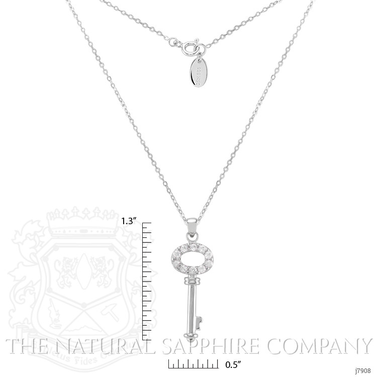 0.40 Ct. White Sapphire Accent Stones Pendant, Silver