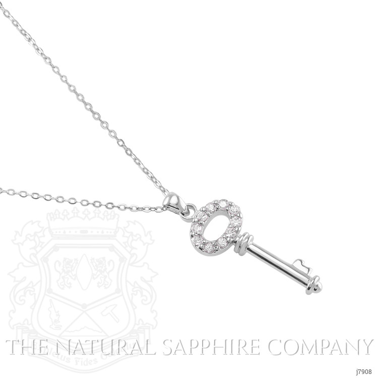 0.40 Ct. White Sapphire Accent Stones Pendant, Silver