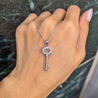 0.40 Ct. White Sapphire Accent Stones Pendant, Silver Life Style