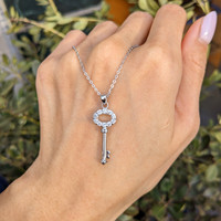 0.40 Ct. White Sapphire Accent Stones Pendant, Silver Life Style