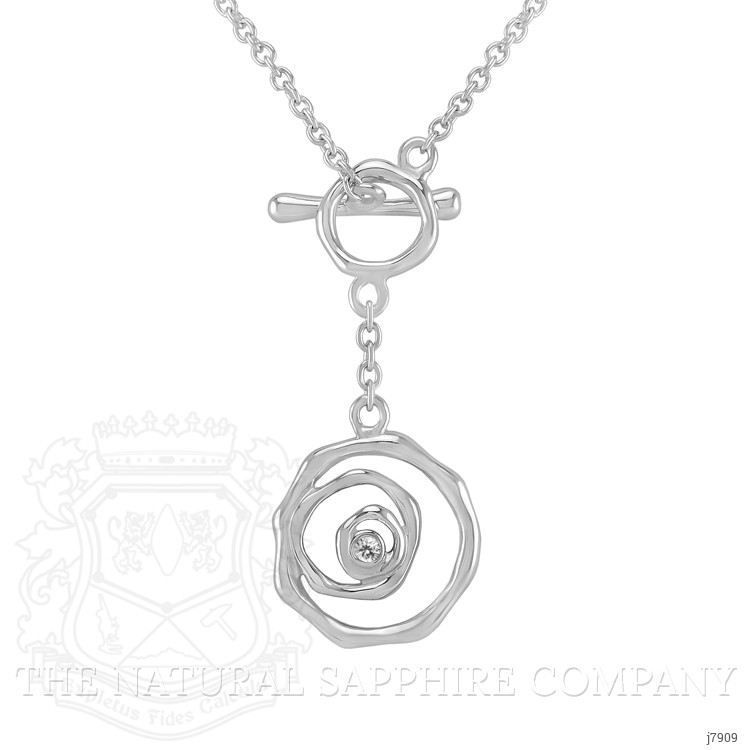 0.04 Ct. White Sapphire Accent Stones Necklace, Silver