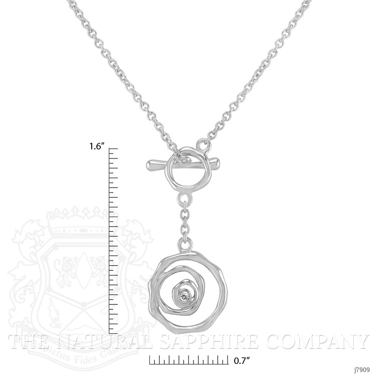 0.04 Ct. White Sapphire Accent Stones Necklace, Silver