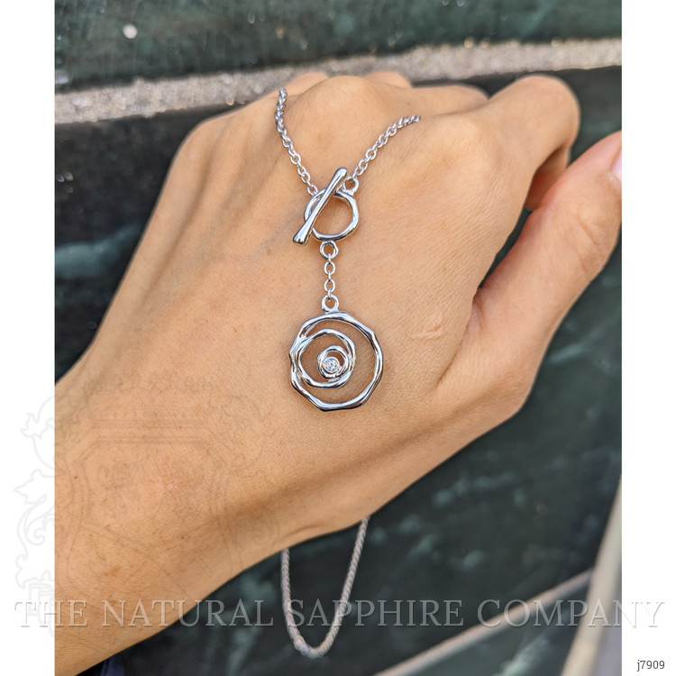 0.04 Ct. White Sapphire Accent Stones Necklace, Silver