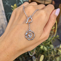 0.04 Ct. White Sapphire Accent Stones Necklace, Silver Life Style