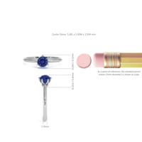 0.65 Ct. Blue Sapphire Solitaire Ring, 14K White Gold Image