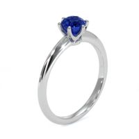 0.65 Ct. Blue Sapphire Solitaire Ring, 14K White Gold Image