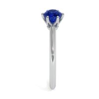 0.65 Ct. Blue Sapphire Solitaire Ring, 14K White Gold Image