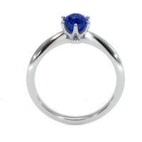 0.65 Ct. Blue Sapphire Solitaire Ring, 14K White Gold Image