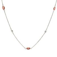 2.10 Ct. Pink Sapphire and White Sapphire Accent Stones Necklace, 18K White Gold Video