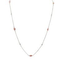 2.10 Ct. Pink Sapphire and White Sapphire Accent Stones Necklace, 18K White Gold Image